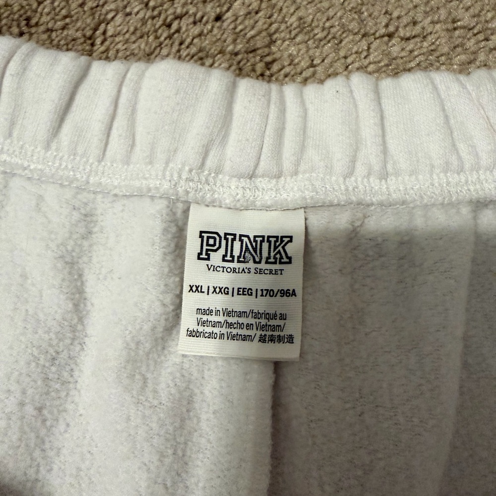 PINK Victoria's Secret White Elastic Waist Drawstring Shorts - Picture 2 of 4